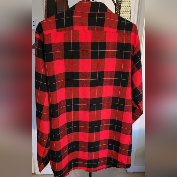 Vintage Red and Black Flannel Button-Up Shirt - Picture 9 of 9